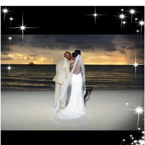 Goergeous Lace backless dress perfect for an outdoor or beach wedding